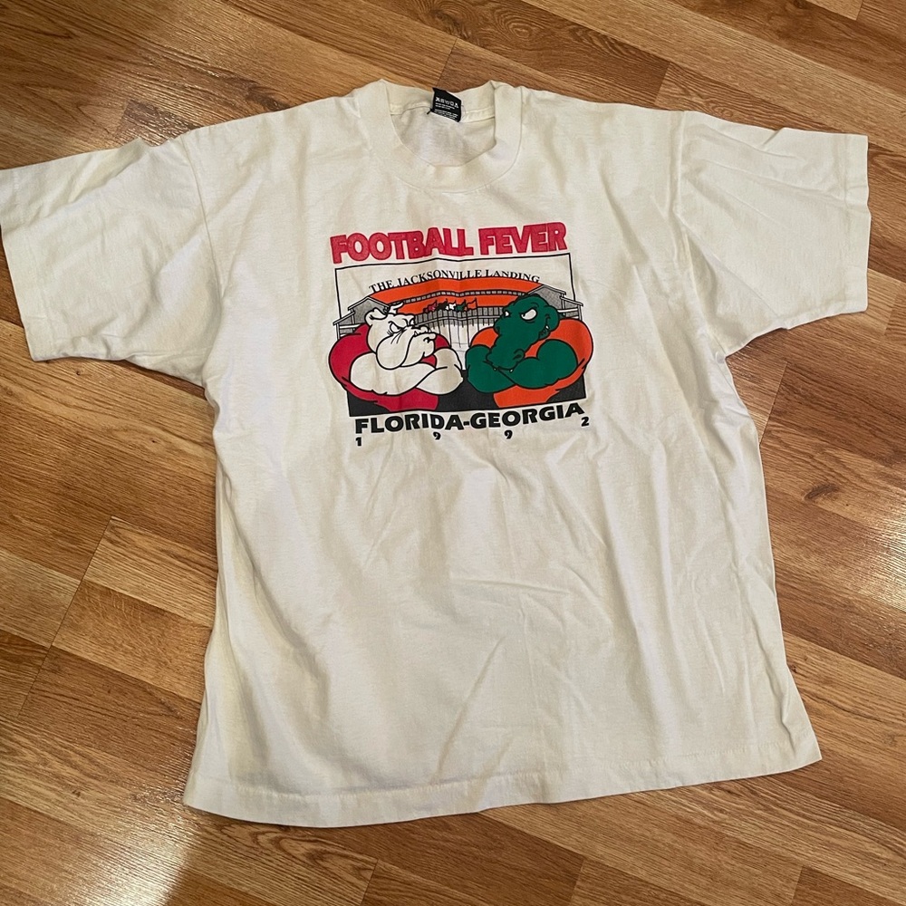 Florida Gators Georgis Bulldogs Jacksonville Landing Single Stitch Shirt 1992